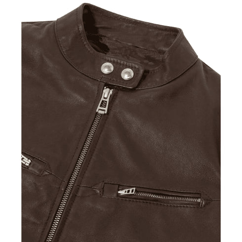 Aisha Café Racer Leather Jacket for Women